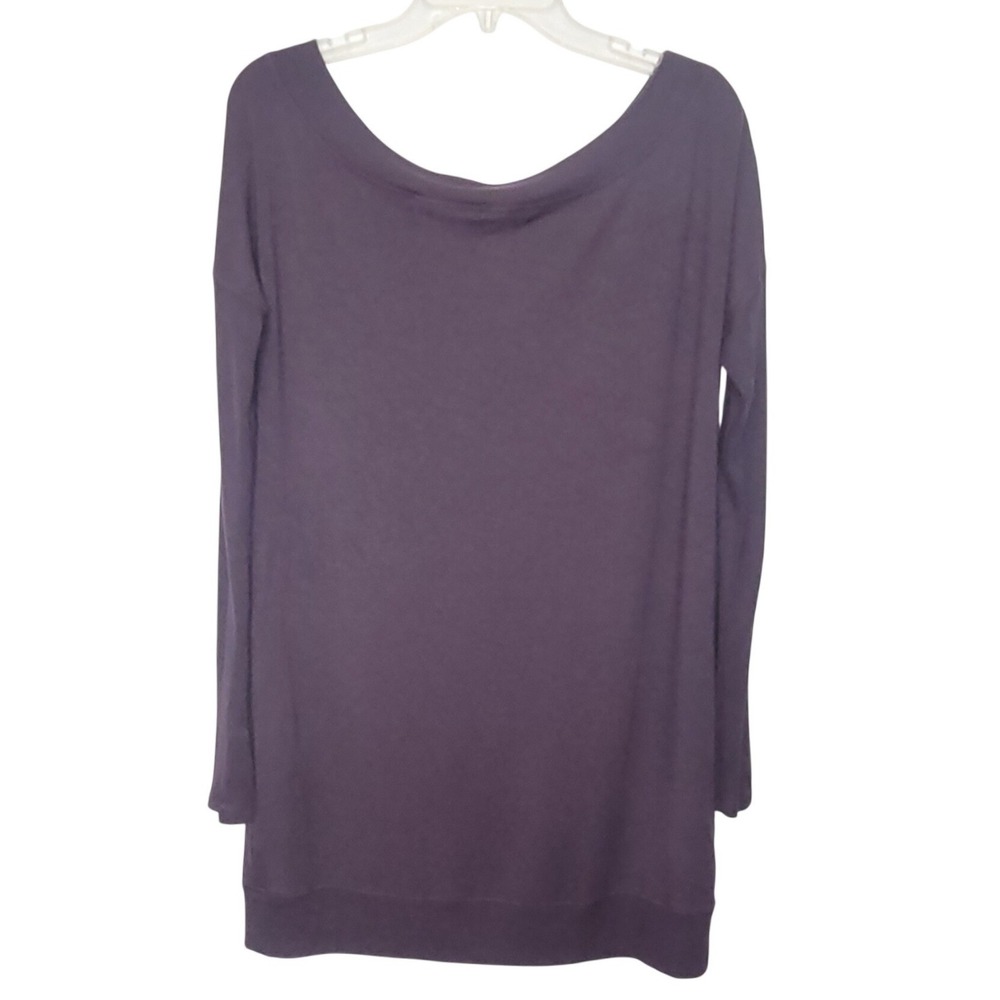 Athleta Tunic Sweatshirt Mini Dress Womens M Purple Thumbholes Atleisure Sporty - Picture 3 of 7